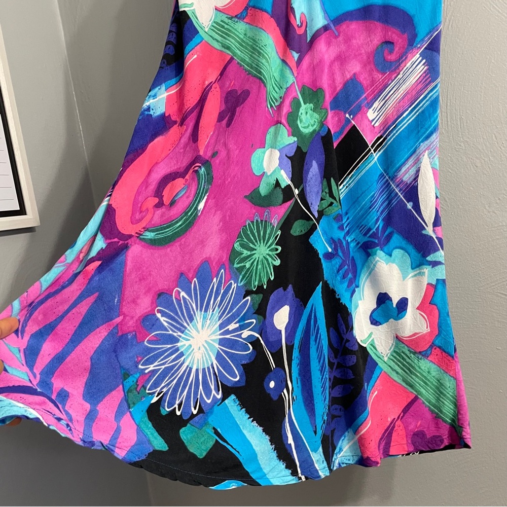 Jams World Barry Bayberry Dress Size L colorful sleeveless floral print - Picture 5 of 11